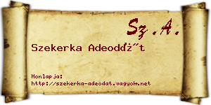 Szekerka Adeodát névjegykártya